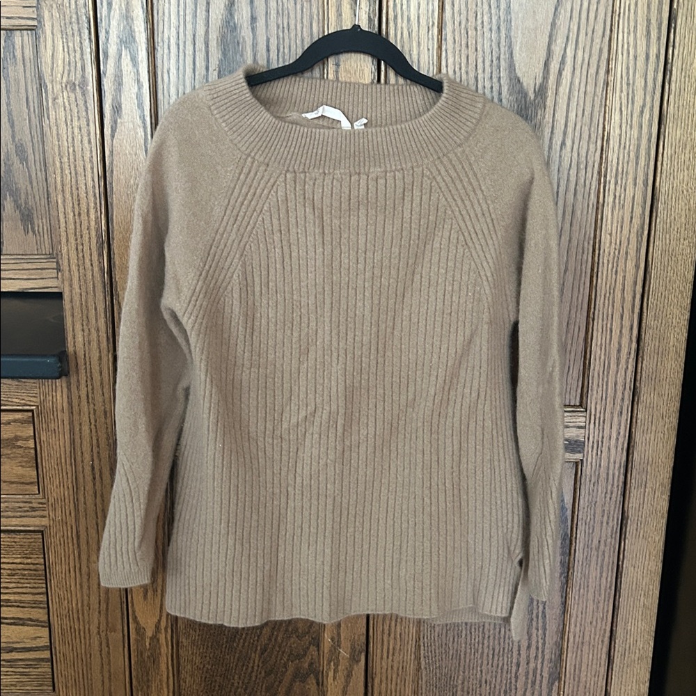 Soft Surroundings Scoop Neck Camel‎ Color 100% Cashmere Tunic Sweater large